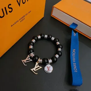 Louis Vuitton سوارم سحرية مونوغرام أسود فضي مرصعة مرنة