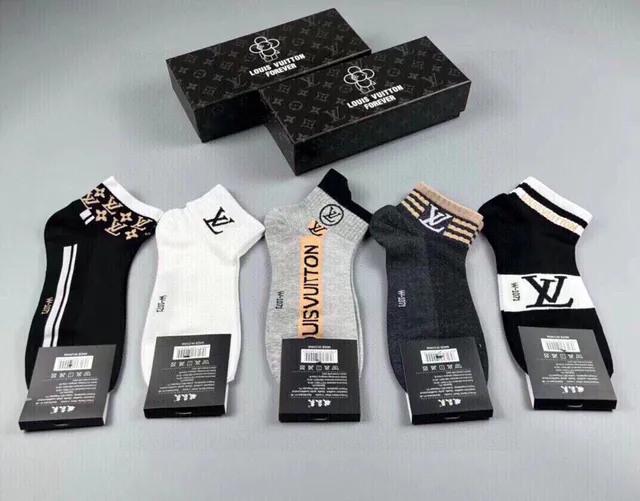 Louis Vuitton أسود أبيض طول الكاحل قطن مضفر जवारب 6