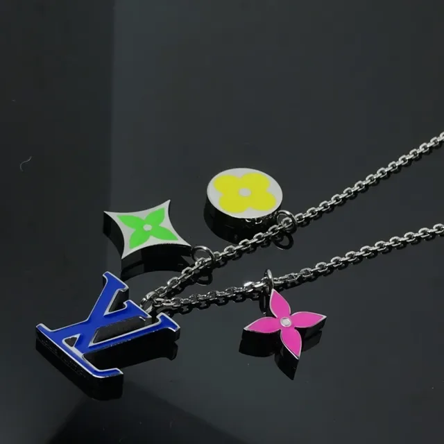 Louis Vuitton Blossom Charm Necklace Multicolor Silver Enamel-Coated Necklace 2