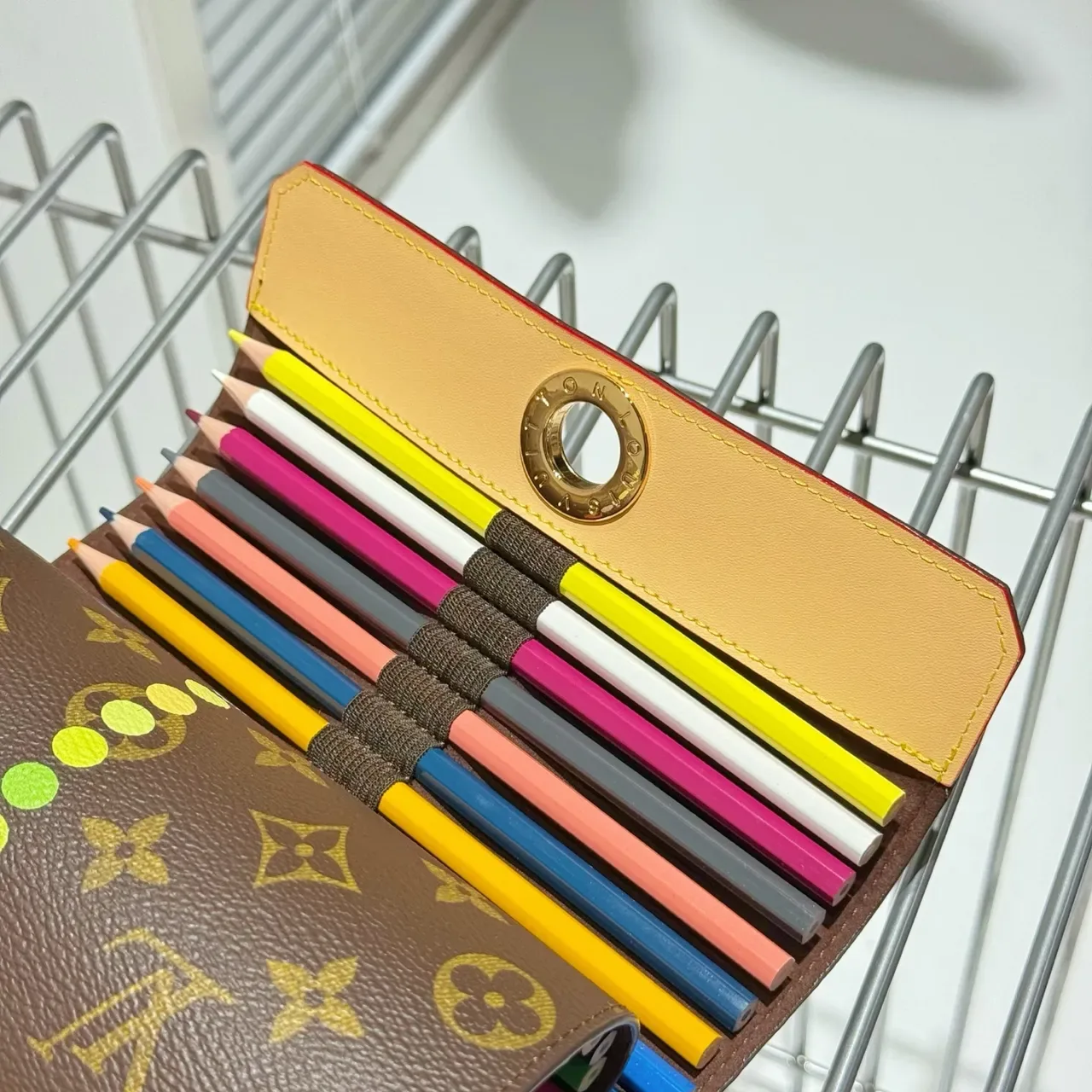 Louis Vuitton Brown Beige Monogram Canvas Cylindrical Roll-Top Wristlet 2