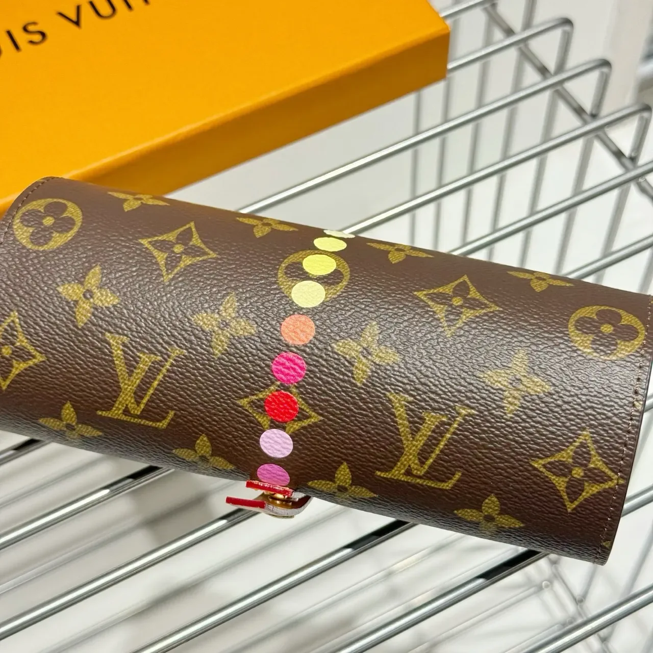 Louis Vuitton Brown Beige Monogram Canvas Cylindrical Roll-Top Wristlet 3