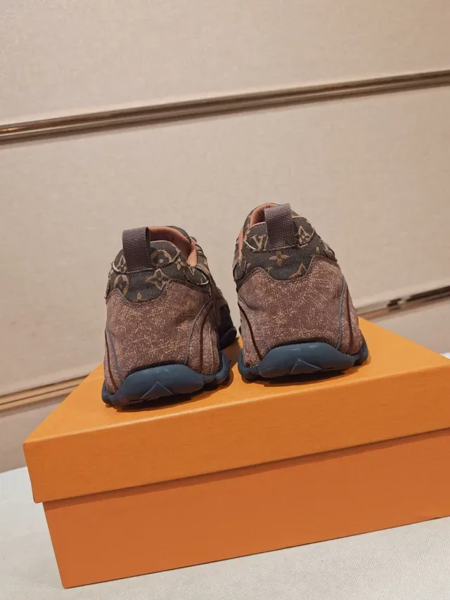 Louis Vuitton Brown Black Monogram Canvas Upper Sculpted Rubber Sole Lifestyle Sneakers 3