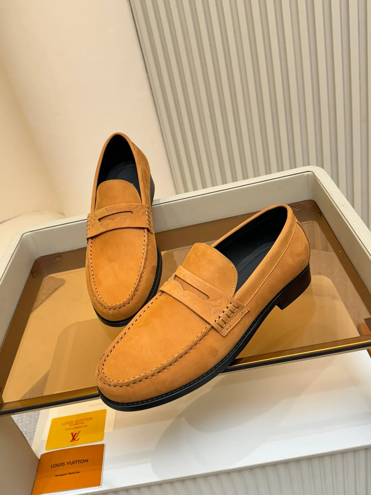 Louis Vuitton Brown Black Suede Upper Contrast Stitching Loafer 4