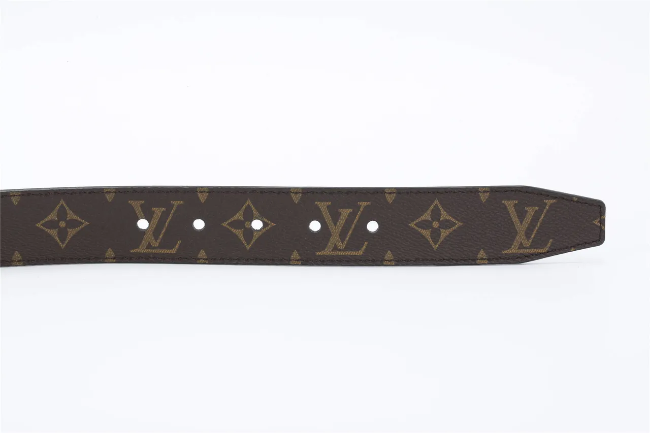 Louis Vuitton Brown Gold Monogram Canvas Reversible Design Leather Belt 7