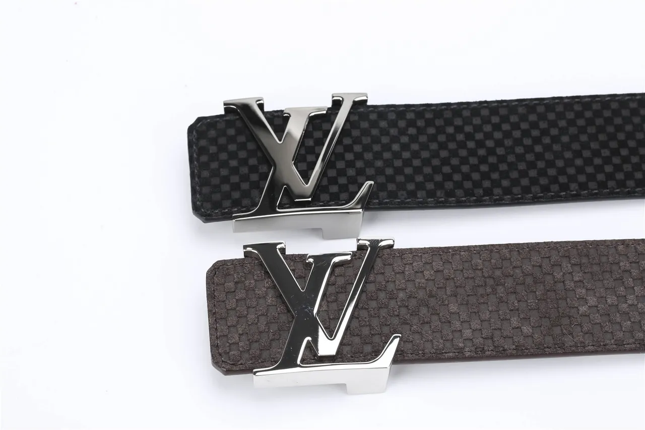 Louis Vuitton Brown Silver Woven Textured Strap Polished LV Buckle Leather Belt 3