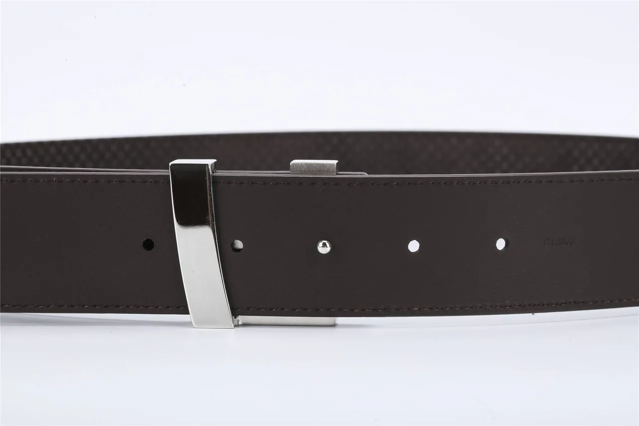 Louis Vuitton Brown Silver Woven Textured Strap Polished LV Buckle Leather Belt 6