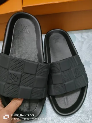 Louis Vuitton Checkerboard Strap Black Slippers 6