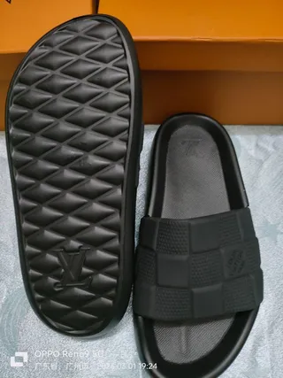 Louis Vuitton Checkerboard Strap Black Slippers 7