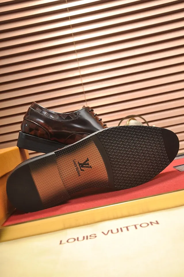 Louis Vuitton Damier Check Brown Polished Oxford Shoes 3