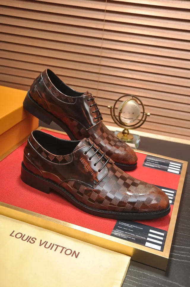 Louis Vuitton Damier Check Brown Polished Oxford Shoes 4