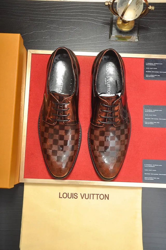 Louis Vuitton Damier Check Brown Polished Oxford Shoes 5
