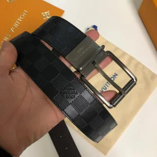 Louis Vuitton Damier Graphite Reversible Buckle Leather Belt
