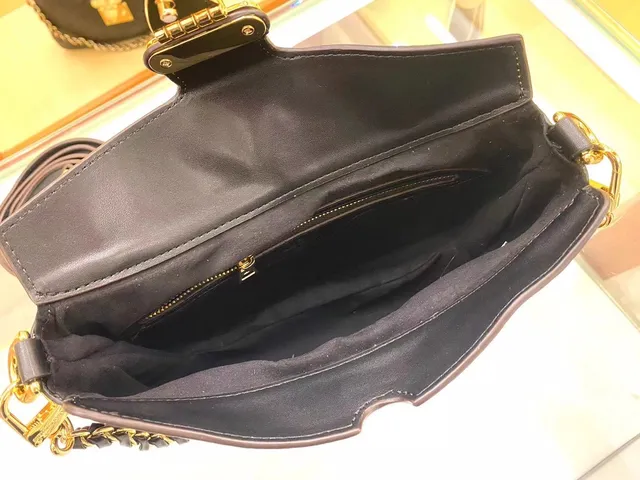 Louis Vuitton Dauphine Marrom Preto Monogram Canvas Alça Corrente Bolsa 4