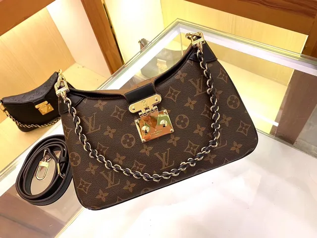 Louis Vuitton Dauphine Marrom Preto Monogram Canvas Alça Corrente Bolsa 5