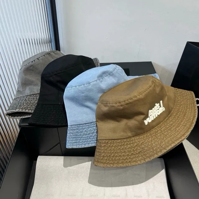 Louis Vuitton Embroidered Logo Light Wash Denim Bucket Hat 2