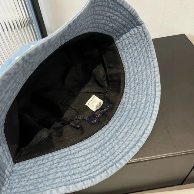 Louis Vuitton Embroidered Logo Light Wash Denim Bucket Hat 3