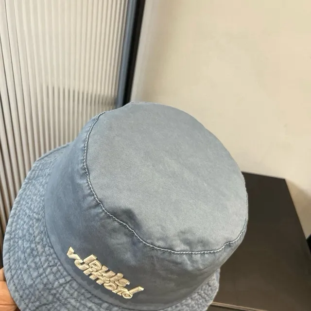 Louis Vuitton Embroidered Logo Light Wash Denim Bucket Hat 5