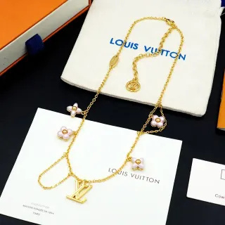 Louis Vuitton Collar con Encanto Floral Dorado