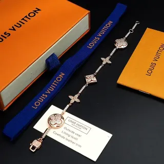 Louis Vuitton Pulsera Floral Cuatrohojas Pavé Cristal Oro Rosa
