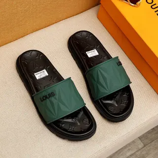 路易威登几何带印花拖鞋