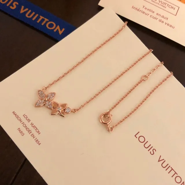 Louis Vuitton金色透明玫瑰Pavé-Set水晶项链 6