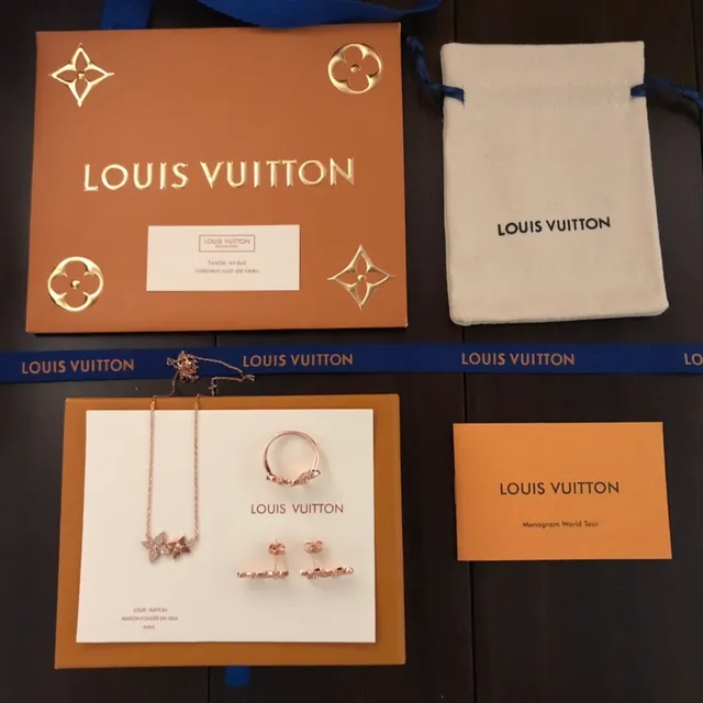 Louis Vuitton金色透明玫瑰Pavé-Set水晶项链 7