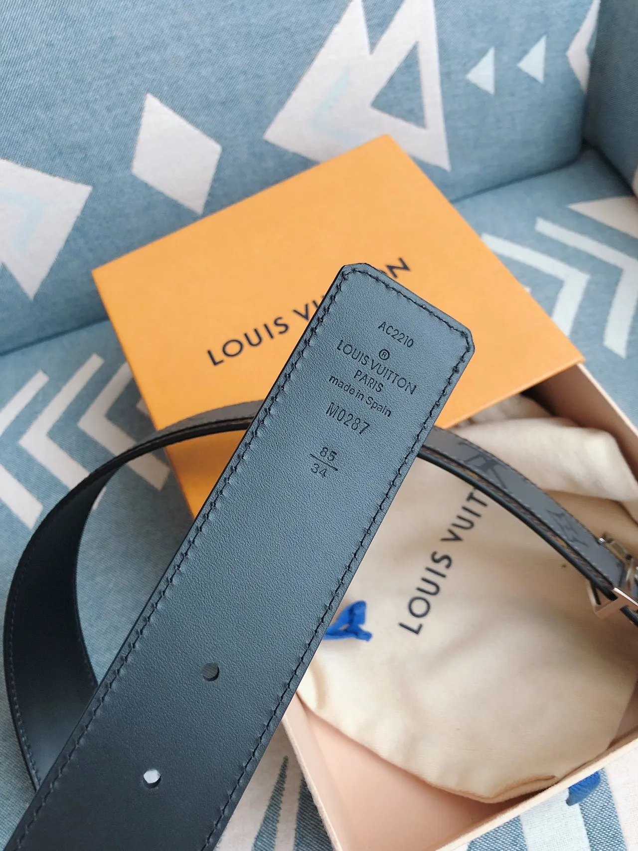 Louis Vuitton Gray Brown Reversible Monogram Reverse Print Leather Belt 2
