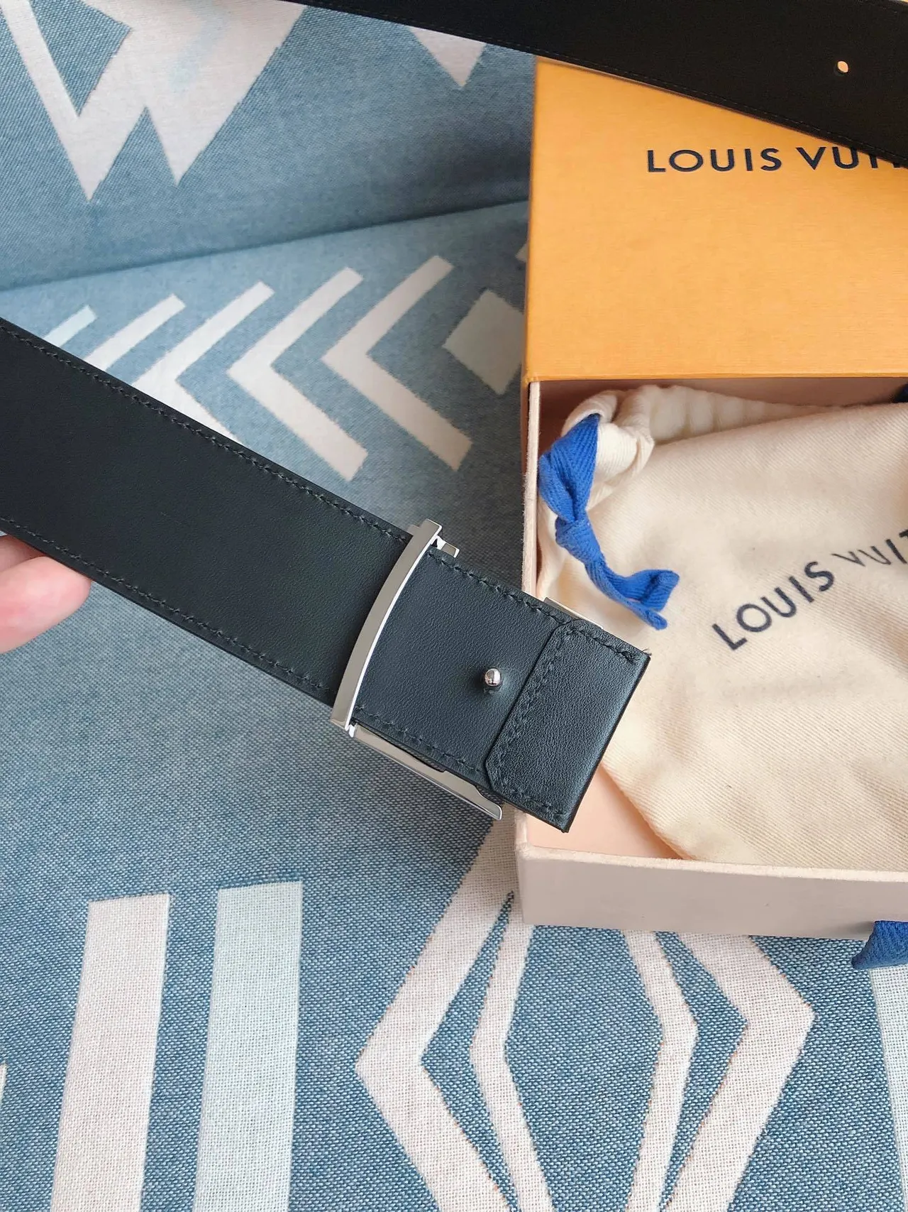 Louis Vuitton Gray Brown Reversible Monogram Reverse Print Leather Belt 6
