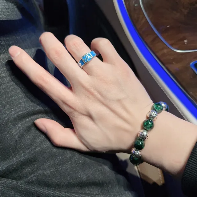 Louis Vuitton Green Silver Beaded Monogrammed Beads Bracelet 4