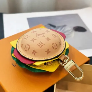 Bolsa transversal de couro multicolor com camadas de Louis Vuitton Hamburger Charm