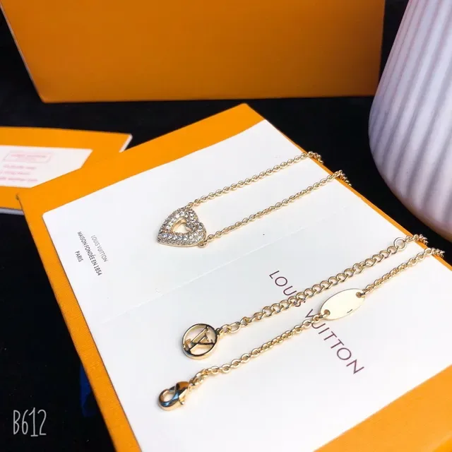 Louis Vuitton Heart Gold Silver Pavé Crystal Necklace 9