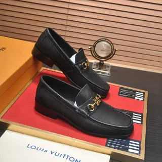 Louis Vuitton Horsebit 1955 लোফार কালো চামড়ার লোফার