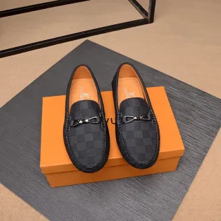 Louis Vuitton Horsebit Loafer काला Damier Check लोफर्स