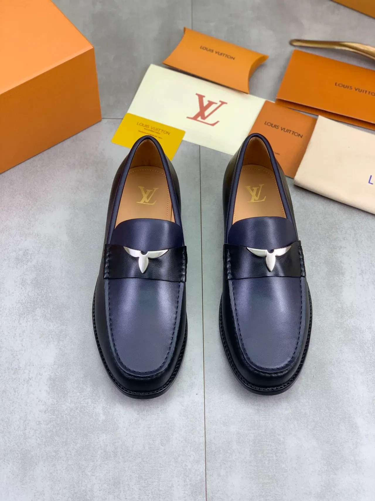 Louis Vuitton Horsebit Loafer Navy Leather Men's Loafers 4
