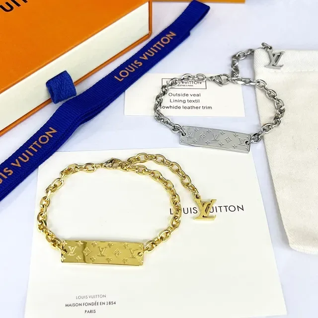 Louis Vuitton Iconic Monogram Gold-Tone Chain Bracelet 6
