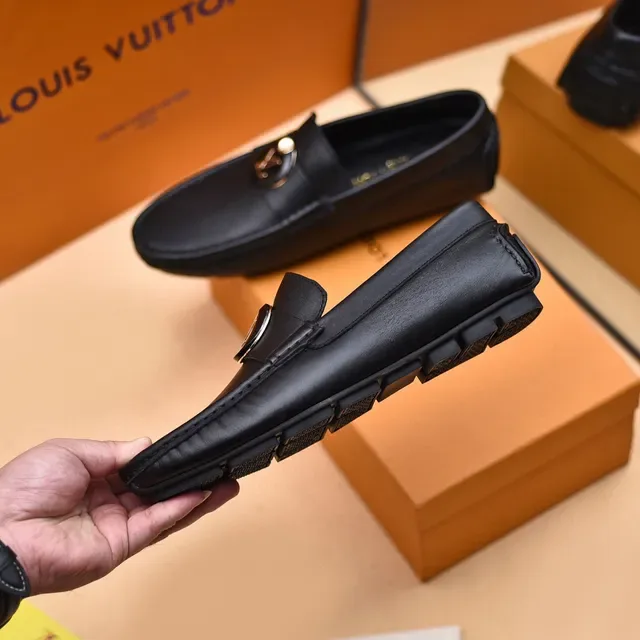 Louis Vuitton 黑色银色皮革便士乐福鞋 8