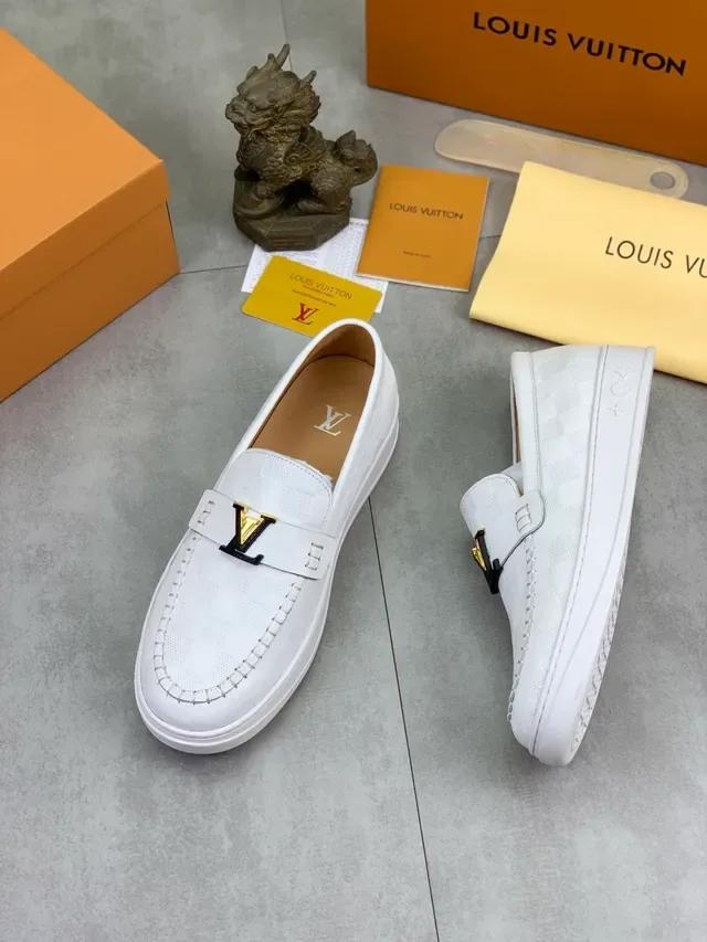 Louis Vuitton Loafer White Checkered Damier Leather Loafer 5