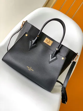 लुई विटन Locky Tote काला दानों वाला चमड़ा सोने का हार्डवेयर टोट बैग 2