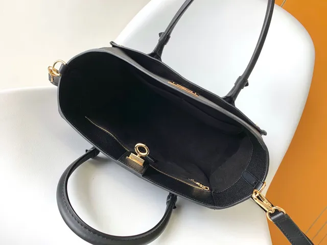 लुई विटन Locky Tote काला दानों वाला चमड़ा सोने का हार्डवेयर टोट बैग 3