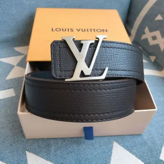 Louis Vuitton LV Belt 黑色纹理皮革腰带