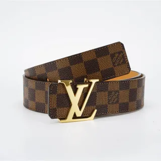 Louis Vuitton LV Damier Ebène भूरा और टैन चमड़े की पट्टा