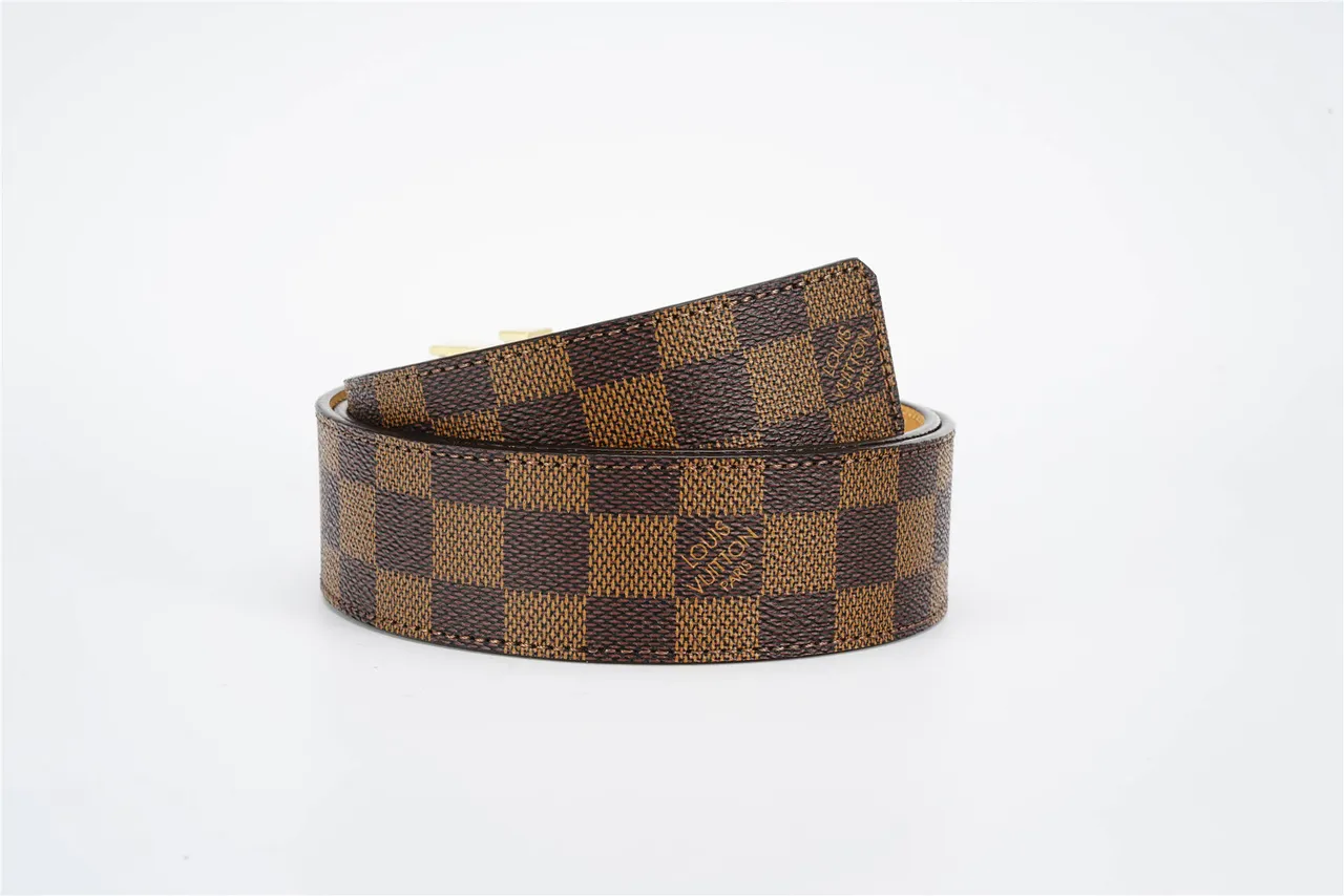 Louis Vuitton LV Damier Ebène Ceinture en cuir marron et tan 4
