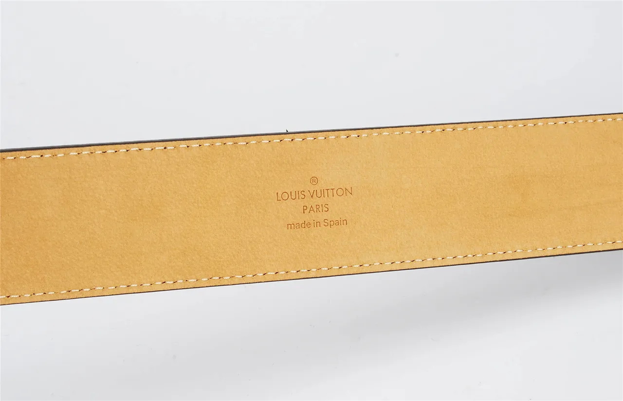 Louis Vuitton LV Damier Ebène Ceinture en cuir marron et tan 7