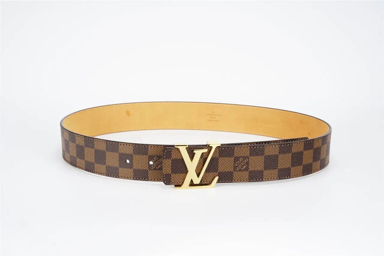 Louis Vuitton LV Damier Ebène Ceinture en cuir marron et tan 9