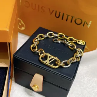 Louis Vuitton LV سوار سلسلة ثنائي اللون ذهبي وفضي