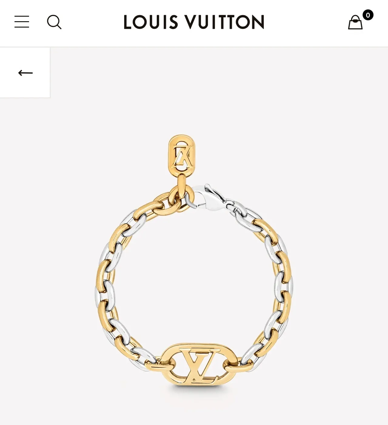 Louis Vuitton LV Bracelet chaîne bicolore or et argent 3