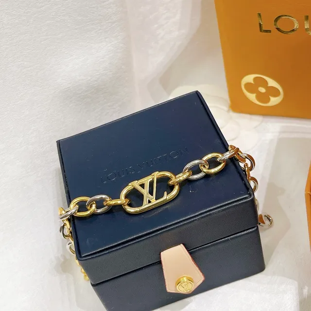 Louis Vuitton LV Bracelet chaîne bicolore or et argent 5