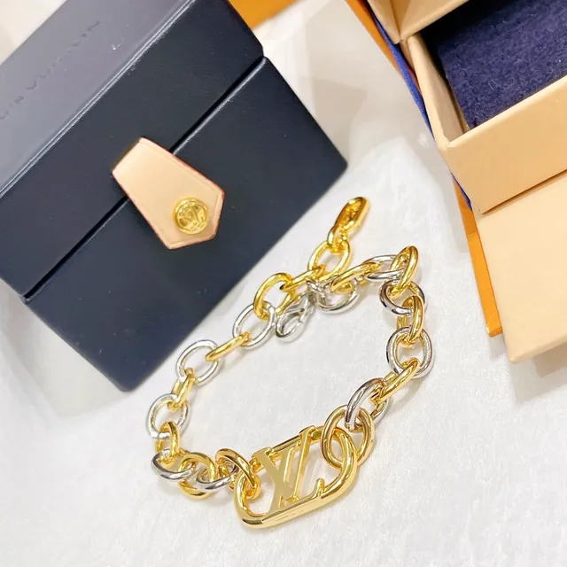 Louis Vuitton LV Bracelet chaîne bicolore or et argent 6