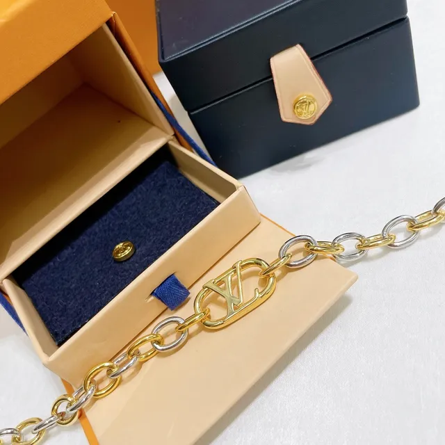 Louis Vuitton LV Bracelet chaîne bicolore or et argent 7