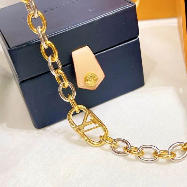 Louis Vuitton LV Bracelet chaîne bicolore or et argent 8